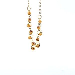 18K Gold Bracelet 6 inches plus 1 inch Tiny Beads 0.68 grams